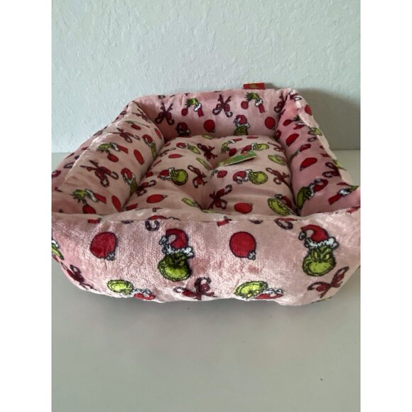 Dr. Seuss Grinch Small Dog Cat Pet Cozy Cuddler Bed Pink Christmas Ornaments NEW - Picture 8 of 15